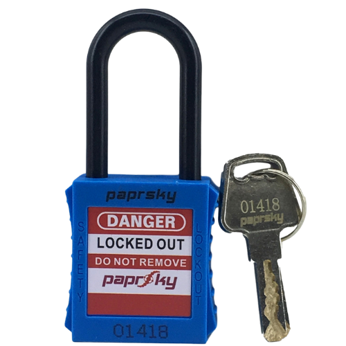 Safety Lockout Dielectric Padlock Blue PS LOTO PPNR-38 (Dielectric Short Shackle)